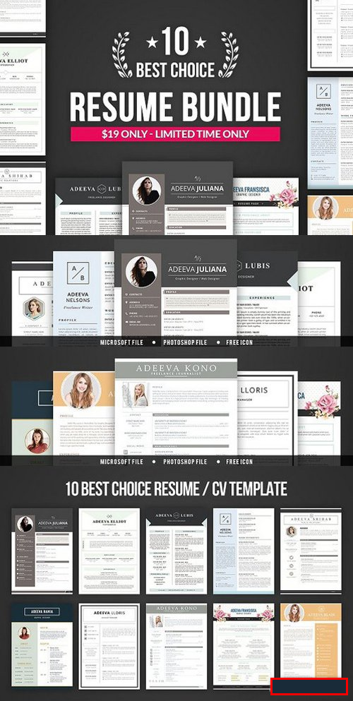 Best Choice Resume Template Bundle 926650 – حزمة قوالب سيرة ذاتية احترافية 16 مسودة تلقائية