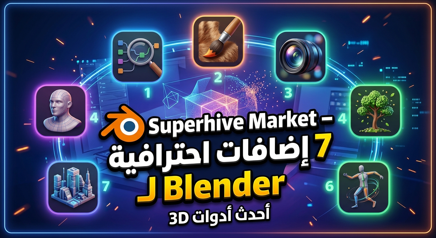 Superhive Market – 7 إضافات احترافية لـ Blender | أحدث أدوات 3D