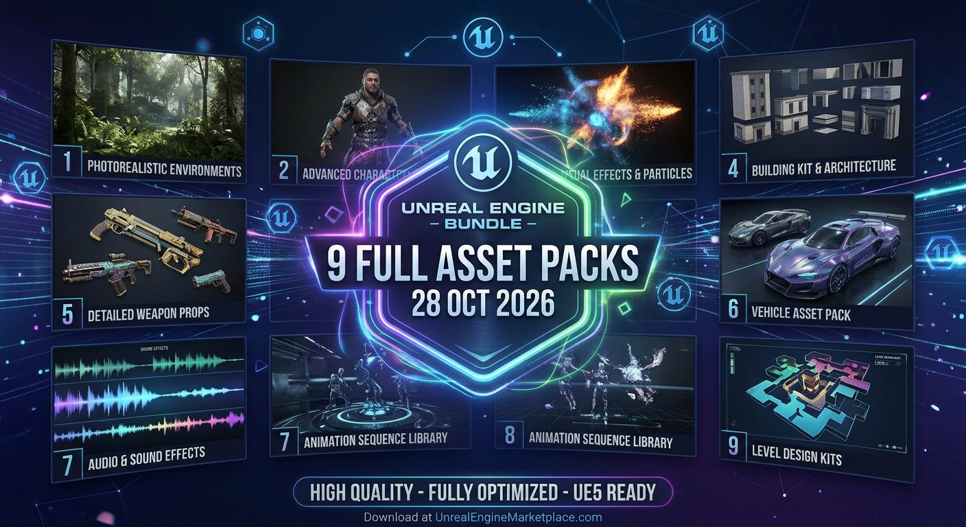 Unreal Engine Bundle 28 Oct 2026 – تجميعة أصول وإضافات لتطوير الألعاب 7 Unreal Engine Bundle 28 Oct 2026 – تجميعة أصول وإضافات لتطوير الألعاب