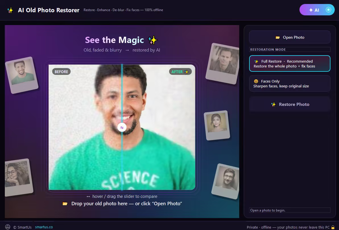 AI Old Photo Restorer 1.0.3 – استعادة الصور القديمة بالذكاء الاصطناعي