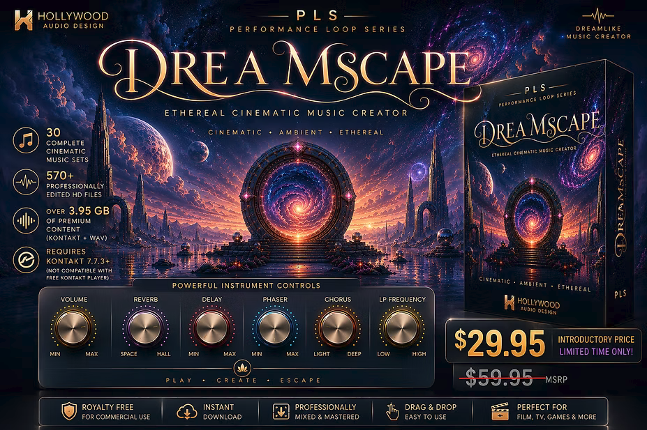 DREAMSCAPE – أداة صناعة الموسيقى السينمائية الحالمة لـ Kontakt