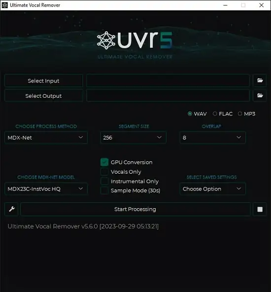 Portable Ultimate Vocal Remover GUI v5.6.0 – نسخة محمولة لفصل الصوت عن الموسيقى