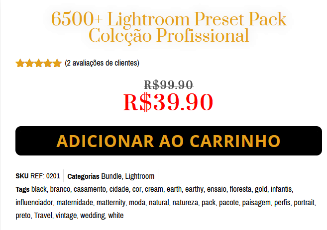 6500+ Lightroom Preset Pack | مجموعة إعدادات مسبقة احترافية