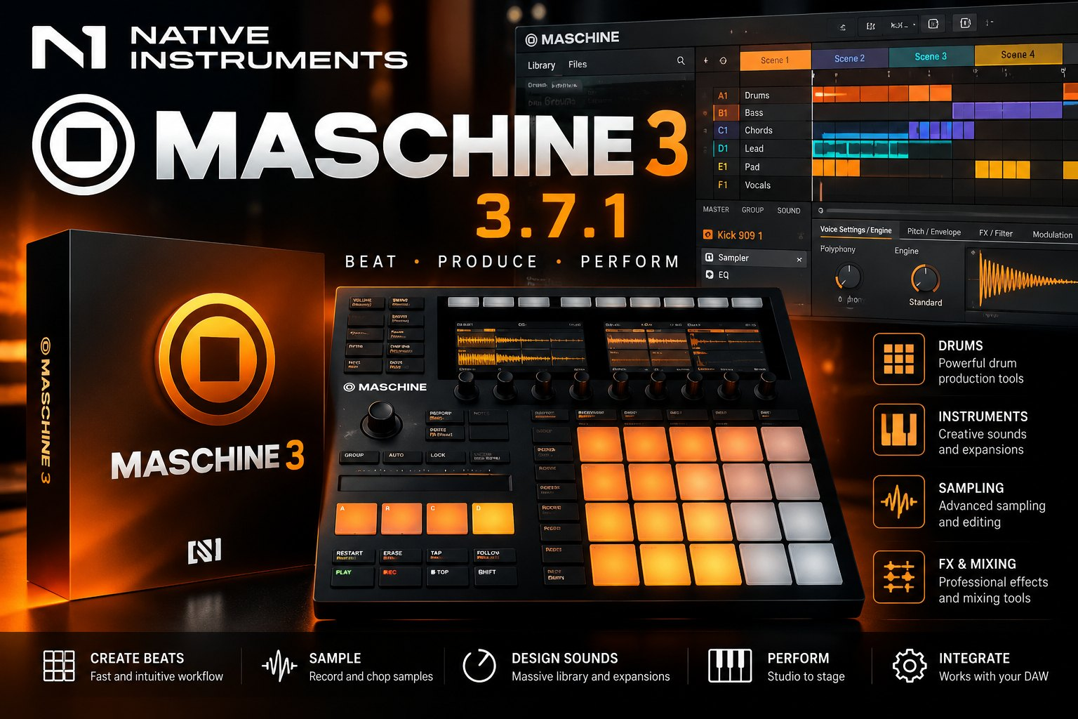 Native Instruments Maschine 3.7.1 – تحديث برنامج إنتاج الموسيقى 4 Native Instruments Maschine 3.7.1 – تحديث برنامج إنتاج الموسيقى
